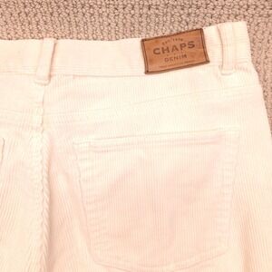 Vintage Y2K CHAPS DENIM Cream Corduroy Jeans Womens Size 8